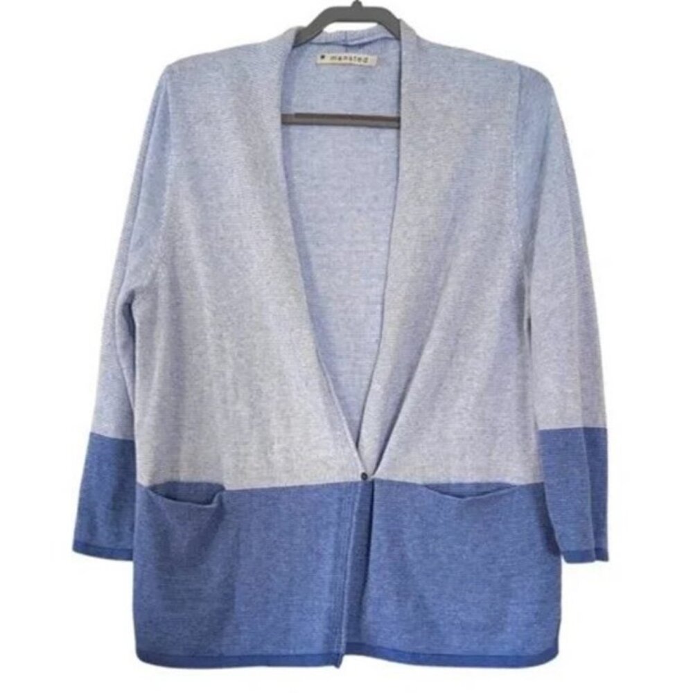 Mansted colorblock long sleeve knitted cardigan sweater size L